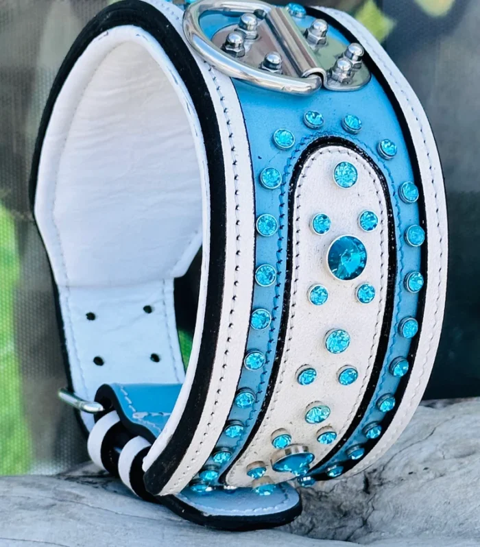 Crystal Dog Collar: Personalized Leather Collar with Name Plate