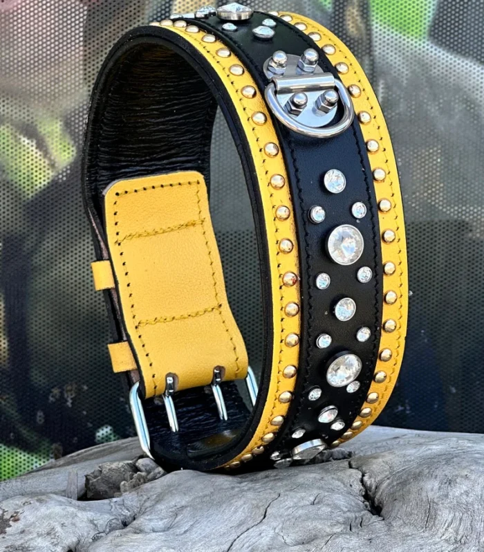 Handmade Buffalo Leather Dog Collar: Personalized Engraved Pet Collar