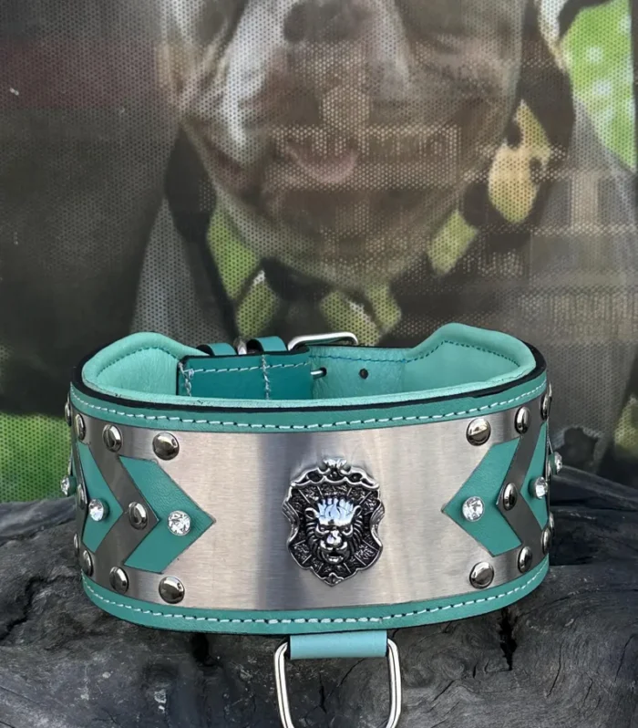 Handmade Leather Dog Collar: Custom Engraved Name Plate, Personalized Photo