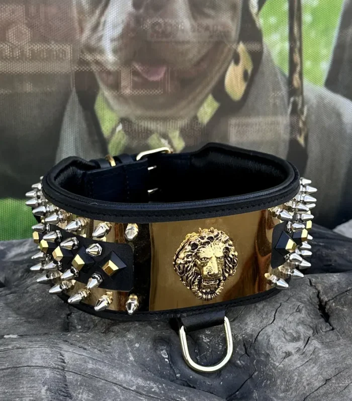 Handmade Personalized Leather Dog Collar: Engraved Name Plate