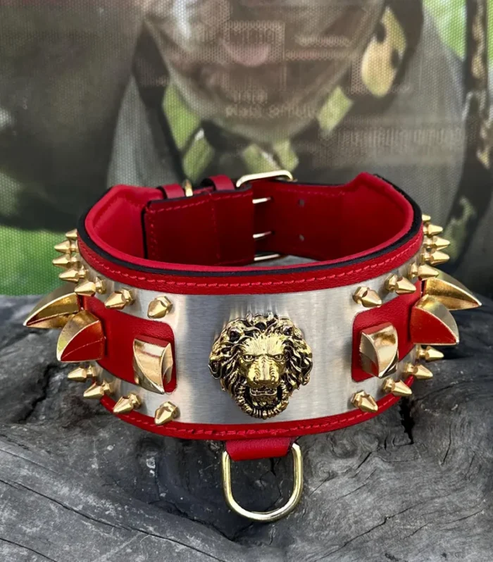 Handmade Leather Dog Collar: Personalized Engraved Name Plate
