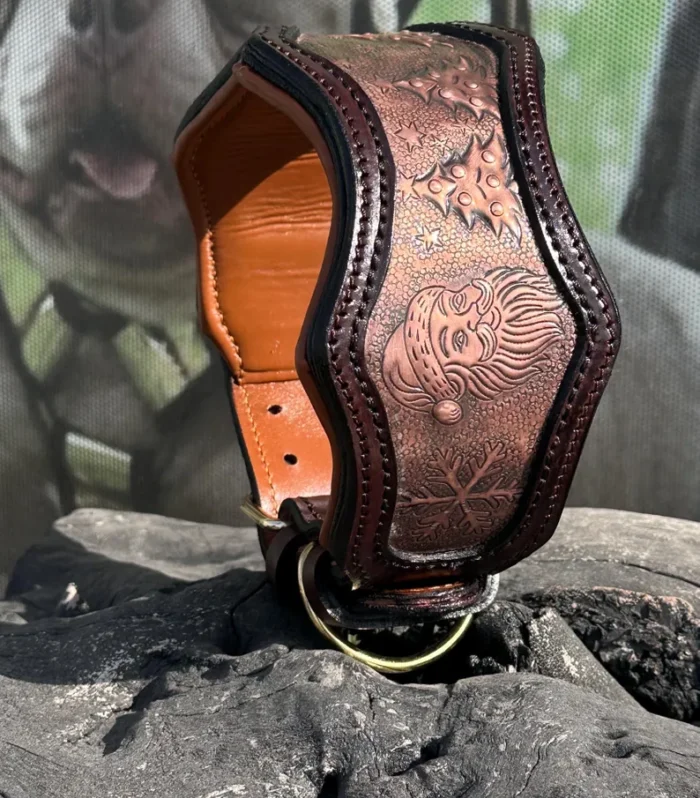 Viking Brown Copper Dog Collar - Handmade & Custom
