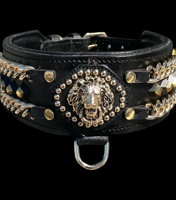Personalized Spiked Leather Dog Collar – Custom Name Plate for Large Breeds (Copy)